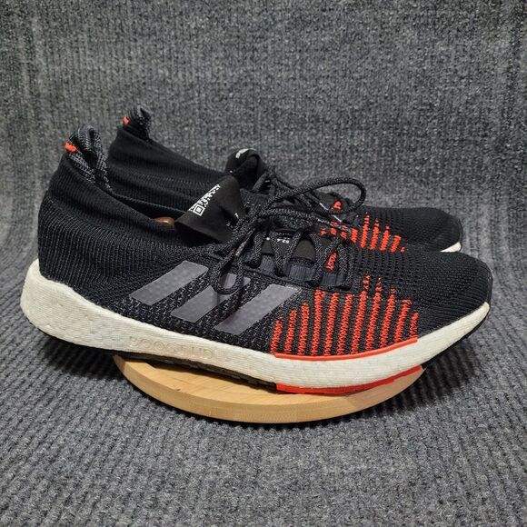 Adidas‎ Running Shoes Men's Size 13 Black Solar Red PulseBoost HD FU7333 - Picture 2 of 13
